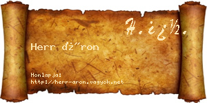 Herr Áron névjegykártya